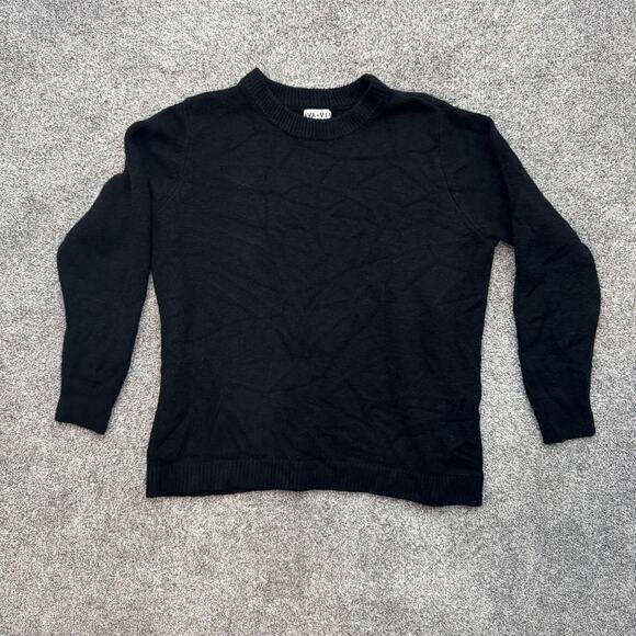 Ava & Viv Sweater Womens 1X Black Pullover Crewneck Knit Lightweight Plus Size - Picture 1 of 10